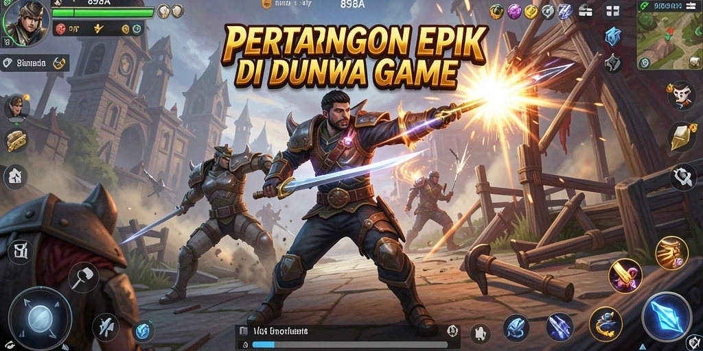 Tangkapan layar gameplay 898A menampilkan pertarungan seru antara dua karakter.