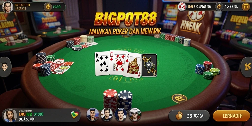 Tampilan gameplay menarik dalam BIGPOT88 dengan grafis kartu yang jelas.