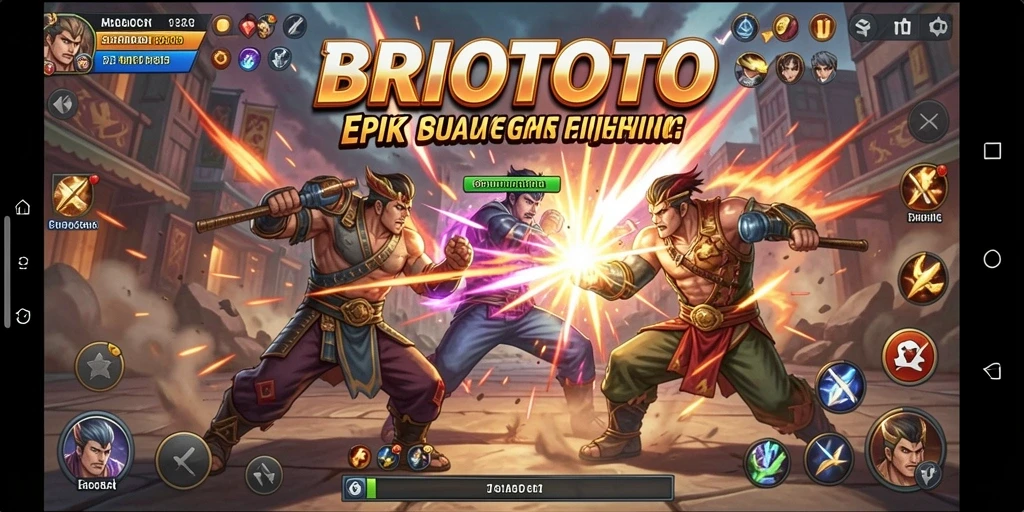 Gameplay BRIOTOTO yang seru dengan pertarungan karakter yang dinamis.