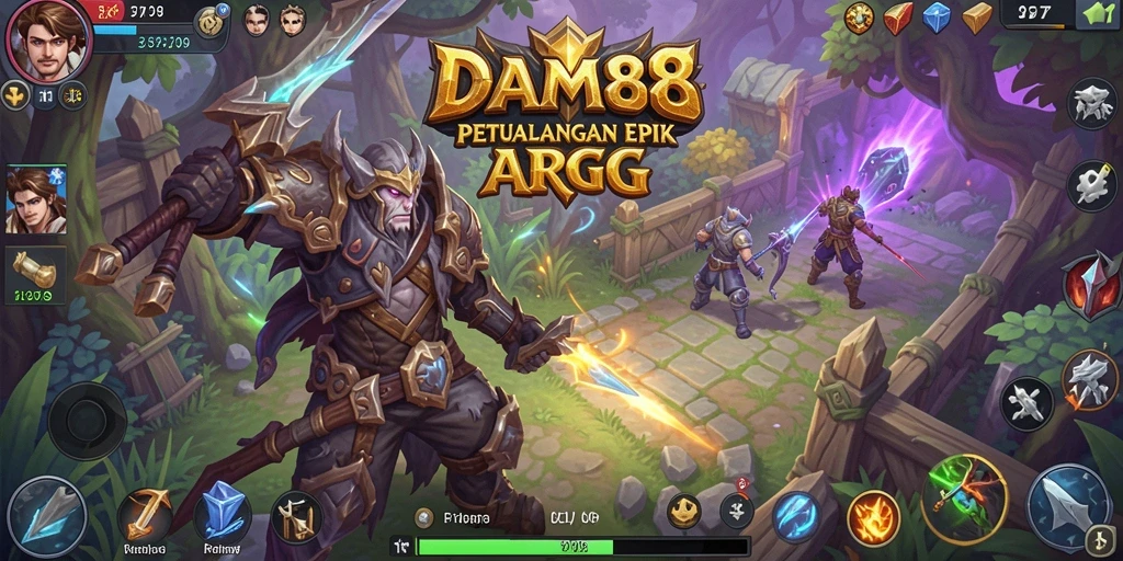 Screenshot menampilkan pertarungan epik dalam game ARPG DAM88.