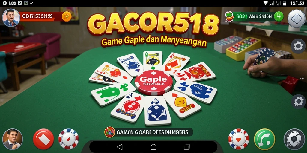 Screenshot gameplay seru GACOR518 menampilkan aksi Gaple yang mengasyikkan.