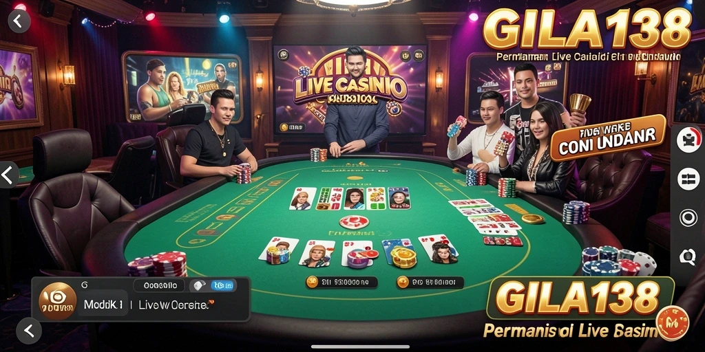 Screenshot utama GILA138 menampilkan gameplay Live Casino yang menarik.