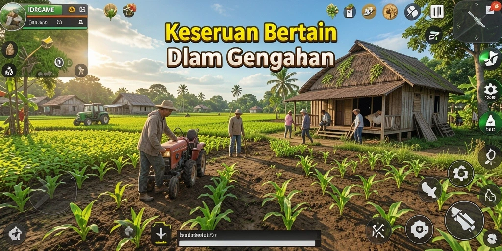 Tampilan menawan gameplay Farming di IDRGAME yang mengundang petani virtual.