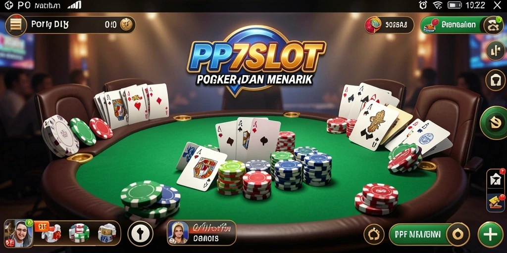 Tampilan gameplay menarik di aplikasi PP7SLOT Poker.