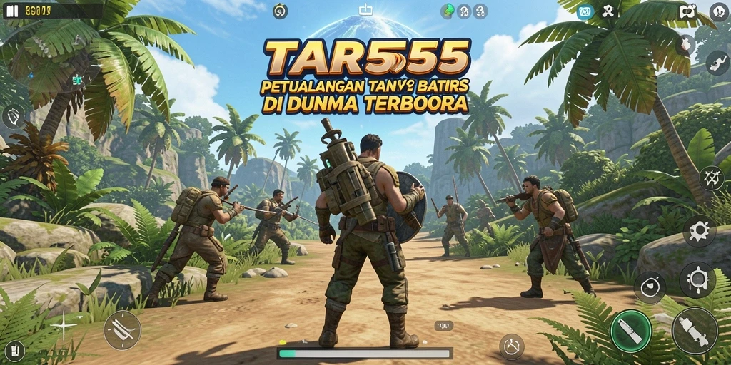 Screenshot gameplay TAR555 menampilkan petualangan seru di dunia terbuka.