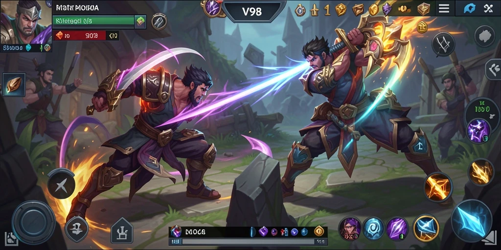 Tampilan gameplay V98 yang seru dan menegangkan.